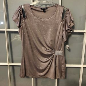 Roz and Ali champagne sparkle top